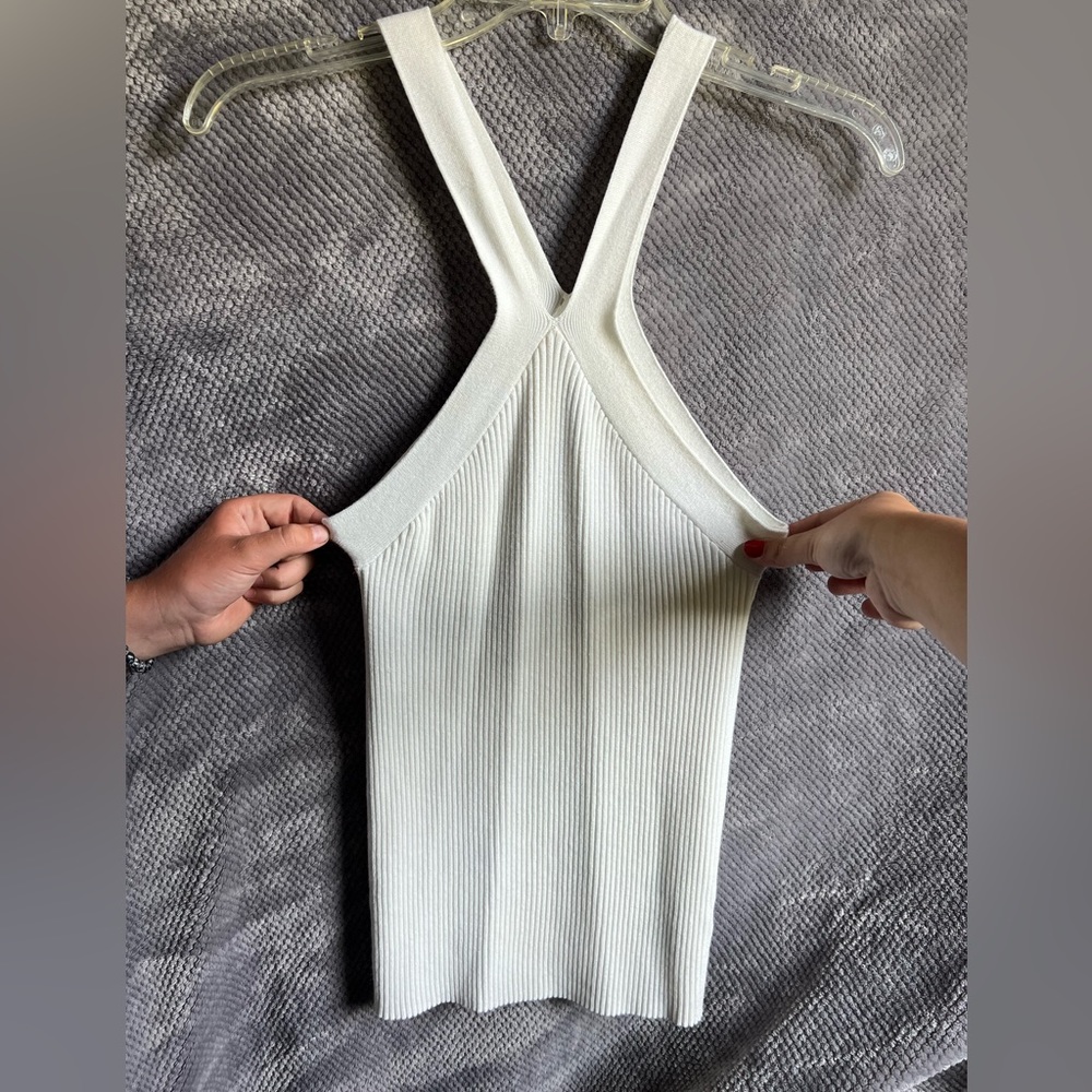 cute knitted white top